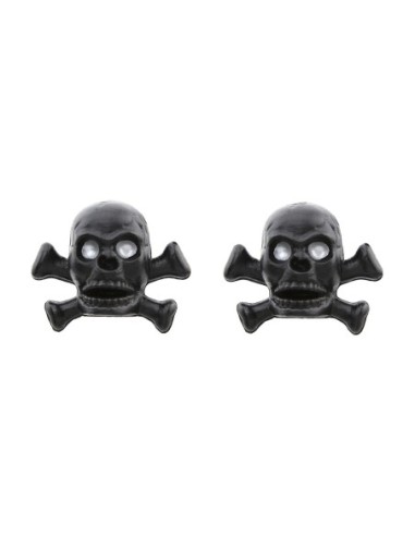 Valve Caps Skull W Bones Black Schrader Valve.
